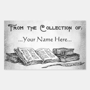 From the Collection of Book Quill Custom Bookplate Rectangular Sticker