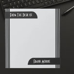 From The Desk Modern Art Deco Office Notepad<br><div class="desc">I enjoy recreating art deco and vintage design styles. This modern art deco note pad is perfect for sending memo's and notes from the desk of. Great personalised note pad for your work space cubicle or your home office.</div>