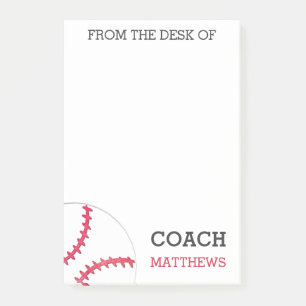 From The Desk of Baseball Coach Personalised Post-it Notes