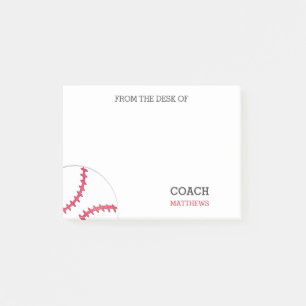 From The Desk of Baseball Coach Personalised Sport Post-it Notes