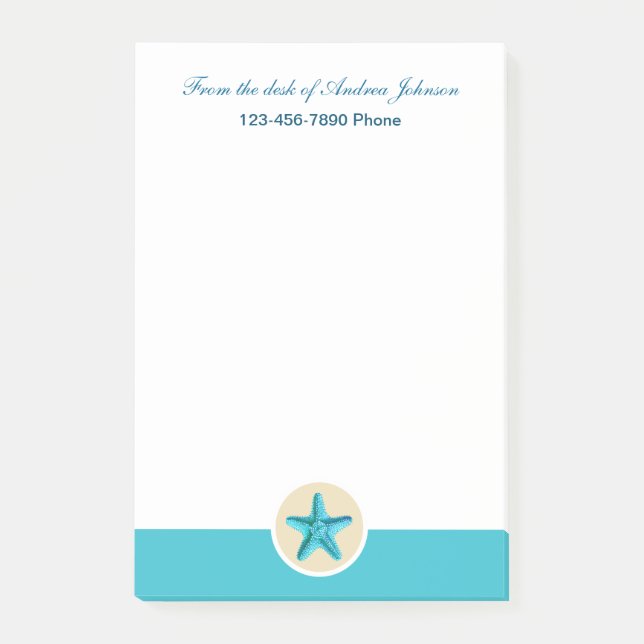 From The Desk Of Beach Sticky Note Pads (Front)