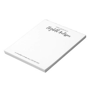 From the Desk of Black and White Script Signature Notepad