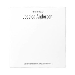 From the Desk of Black and White Your Name Notepad