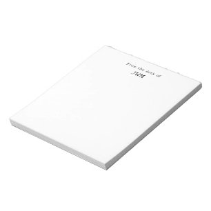 From The Desk Of Black Monogram Initials Notepad