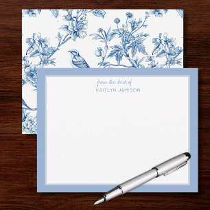 From the Desk Of Blue Chinoiserie Floral Note Card