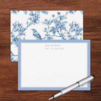 From the Desk Of | Blue Chinoiserie Floral Note Thank You Card