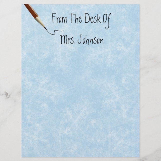 From The Desk Of... Blue Parchment Paper (Front)