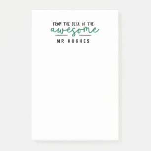 From the desk of bright fun teacher gift green post-it notes