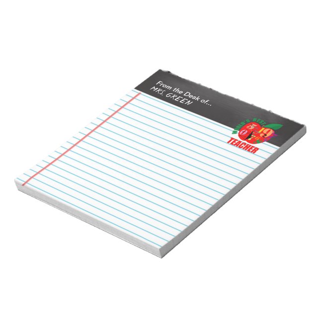 From the Desk of Chalkboard World's Best Teacher Notepad (Rotated)
