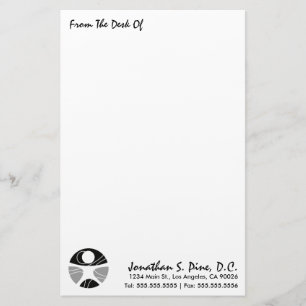 "From The Desk Of" Chiropractic Stationery