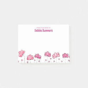 From the Desk of Custom Name Cute Appealing Floral Post-it Notes