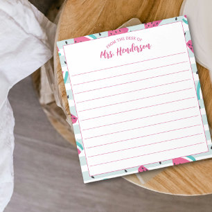 From The Desk Of Cute Girly Watermelon Pattern Notepad