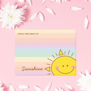 From the Desk of Cute Little Rainbow Sunshine Post-it Notes