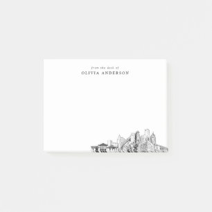 From the Desk of Detroit Skyline Personalised Post-it Notes