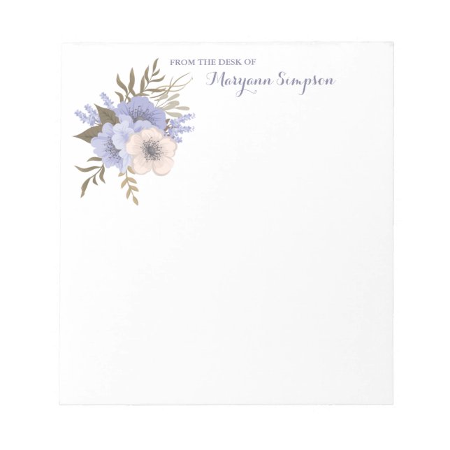 From the Desk of - Elegant Bouquet of Flowers Notepad (Front)