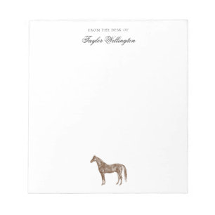 From The Desk Of Elegant Horse Equestrian Name Notepad