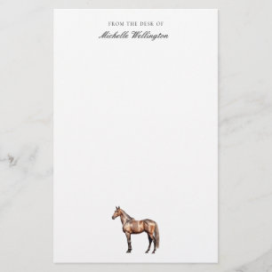From The Desk Of   Elegant Horse Equestrian Name Stationery
