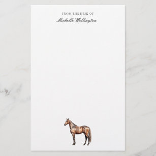 From The Desk Of   Elegant Horse Equestrian Name Stationery