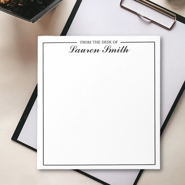From The Desk Of Elegant Minimalist Black Script Notepad (Creator Uploaded)