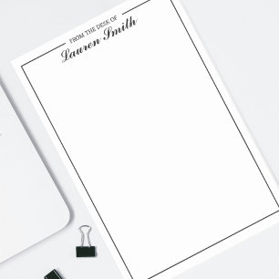 From The Desk Of Elegant Minimalist Black Script Post-it Notes