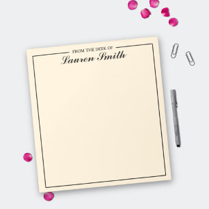From The Desk Of Elegant Minimalist Cream Notepad