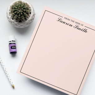 From The Desk Of Elegant Minimalist Plush Pink Notepad