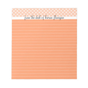 From the Desk Of - Lined Notepad, Peach Notepad