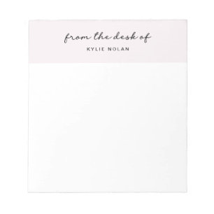 From The Desk of Monogram Script Pearl Colour Bloc Notepad