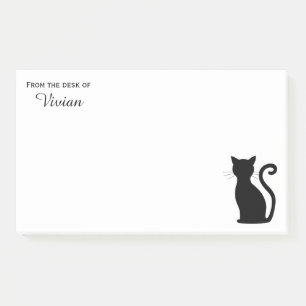 From the Desk Of Name Cute Black Cat Silhouette Post-it Notes