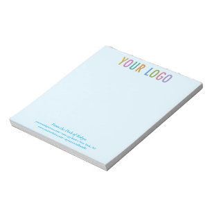 From the Desk of Name Notepad with Logo Baby Blue