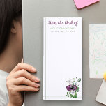 From the Desk of NAME Purple Watercolor Floral Magnetic Notepad<br><div class="desc">Personalise this floral magnetic notepad with your name. The template is set up for you to add your name and your title or department (but you can leave the latter blank if you prefer to just have your name). This pretty watercolor floral design has pretty purple and white flowers with...</div>