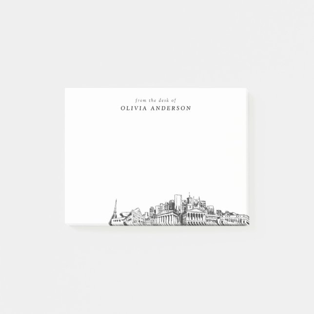 From the Desk of Nashville Skyline Personalised Post-it Notes (Front)