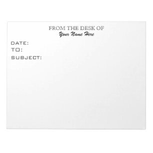 FROM THE DESK OF NOTEPAD