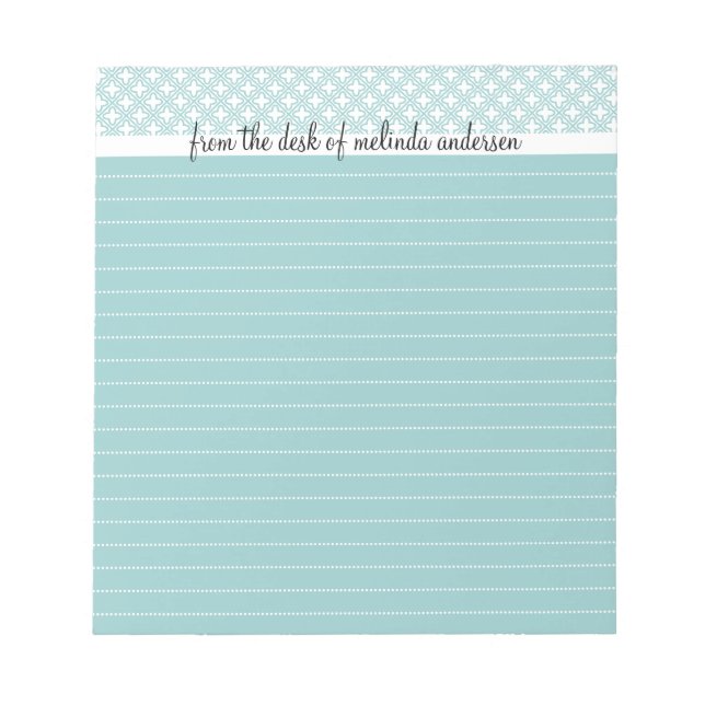 From the Desk Of Personalised Lined Notepad, Blue Notepad (Front)
