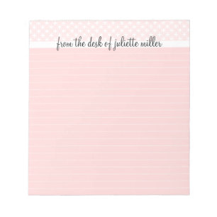 From the Desk Of Personalised Lined Notepad, Pink Notepad