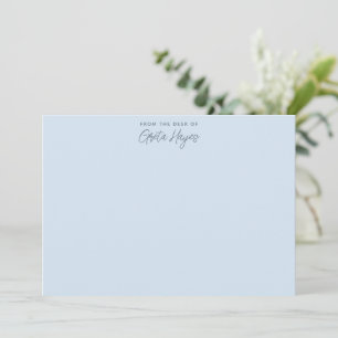 From The Desk Of Personalised Name Blue Stationery Card