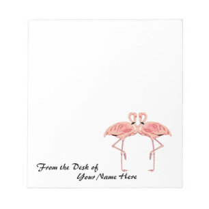 From the Desk of Personalised Pink Flamingos Notepad