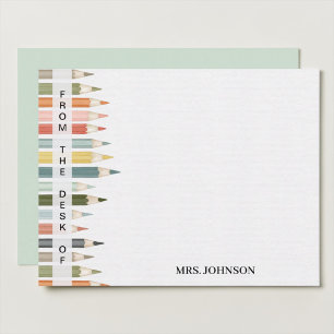 From the Desk of Personalised Teacher Pencils Card