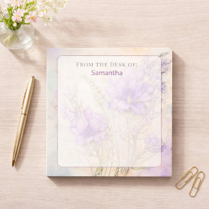 From The Desk of Purple Floral Cottagecore Notepad