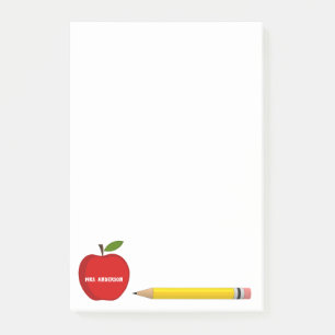 From the desk of red apple teacher post-it notes
