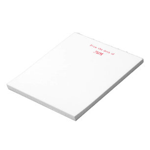From The Desk Of Red Monogram Initials Notepad