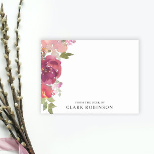 From The Desk Of Romantic Watercolor Bouquet Post-it Notes