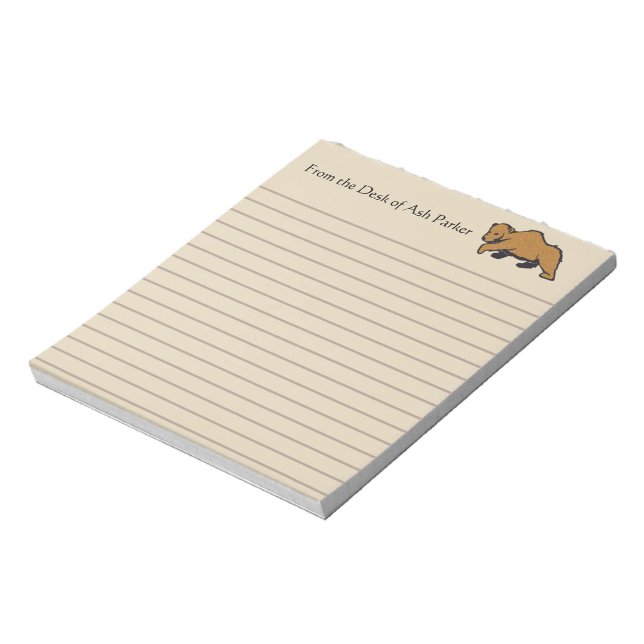 From the Desk of Rustic Wildlife Grizzly Bear Notepad (Rotated)