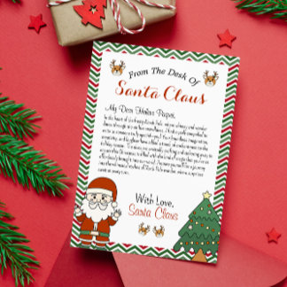 From the Desk of Santa Claus Christmas Letter Holiday Card