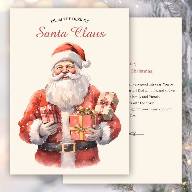 From the Desk of Santa Claus Christmas Letter Holiday Card (Creator Uploaded)