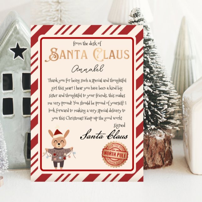 From the desk of Santa Claus Reindeer Santa Letter Poster (letter from santa personalized for your child - easily edit download and print from home)