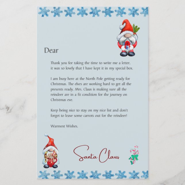 From the Desk of Santa Letter Customise Christmas  (Front)