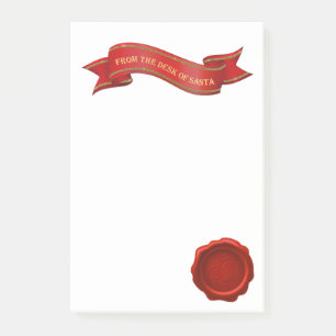 From The Desk of Santa Post It Notes