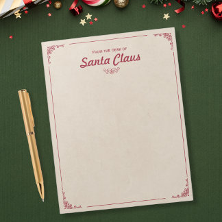 From the Desk of Santa - Vintage Christmas Notepad