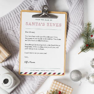 From the Desk of Santa's Elves Christmas Letter
